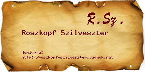 Roszkopf Szilveszter névjegykártya