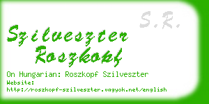 szilveszter roszkopf business card